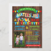 Waterslide Pool Birthday gecombineerde foto Kaart (Voorkant)