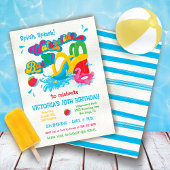 Waterslide Pool Party BIrthday Bash Kaart