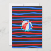 Waterslide Splish Splash Verjaardag Rood Wit Blauw Kaart (Achterkant)