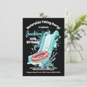 Waterslide Tubing Pool Verjaardagsfeest Kaart (Staand voorkant)