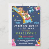 Waterslide Verjaardag Jongen of Meisje Splash Part Kaart (Voorkant)