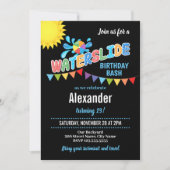 Waterslide verjaardagsfeestje Uitnodiging (Voorkant)