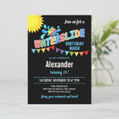 Waterslide verjaardagsfeestje Uitnodiging (Staand voorkant)