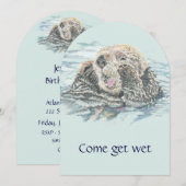 Waterslide, waterpark Birthday Party Invite Kaart (Voorkant / Achterkant)