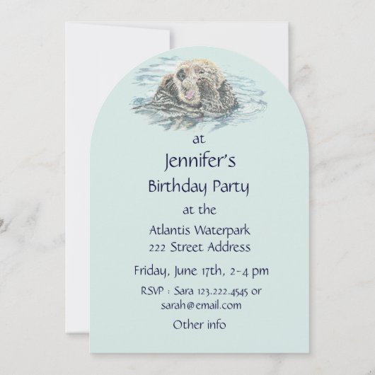 Waterslide, waterpark Birthday Party Invite Kaart (Achterkant)