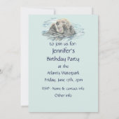 Waterslide, waterpark Birthday Party Invite Kaart (Achterkant)