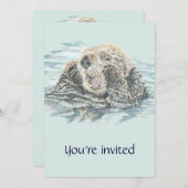 Waterslide, waterpark Birthday Party Invite Kaart (Voorkant / Achterkant)