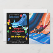 Waterslide Zomer Splish Splash Foto Verjaardag Kaart (Voorkant)