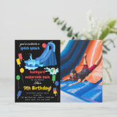 Waterslide Zomer Splish Splash Foto Verjaardag Kaart (Staand voorkant)