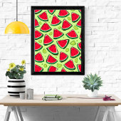 Watersmelon Schijf Feest | Leuke Zomer Fruit Patro Poster