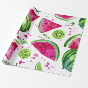 Watersmelt Mooie Kleurrijke Roze Groen Cadeaupapier