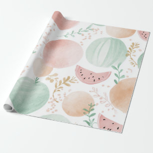 Watersmelt Mooie Kleurrijke Roze Groen Cadeaupapier