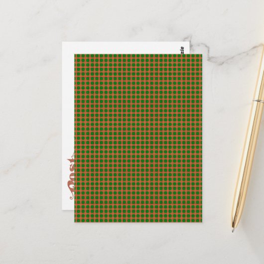 Watersmelt Plaid Patroon Briefkaart (Voorkant / Achterkant in situ)