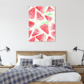 Watersmelt plakjes patroon canvas afdruk (Insitu (Slaapkamer))
