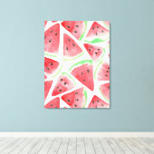 Watersmelt plakjes patroon canvas afdruk (Insitu (Houten vloer))