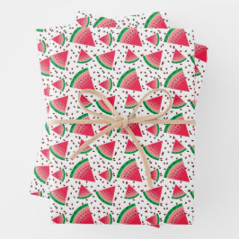 Watersmelt Plakken Zaden Koel Fruit Patroon  Inpakpapier Vel