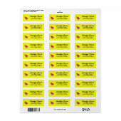 Watersnijplak op geel etiket (Full Sheet)