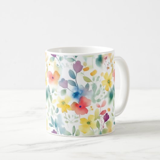 Watersolor Lente Bloemen Mok (Voorkant rechts)
