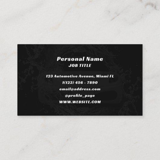 Waterspatauto Visitekaartje (Achterkant)