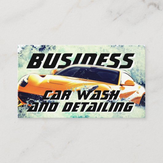Waterspatten op automobielwijze visitekaartje (Voorkant)