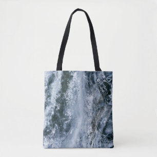 Waterspatten op witte achtergrond tote bag