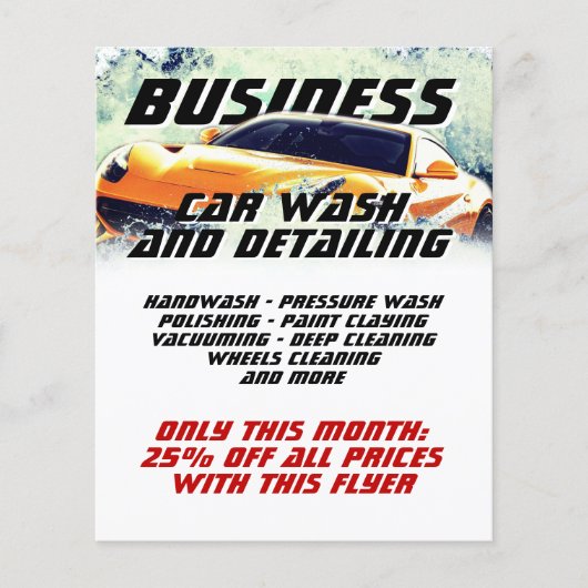 Waterspatten voor auto's flyer (Voorkant)