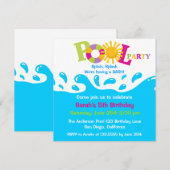 Waterspiegel - meisjespool - uitnodiging op zaterd (Voorkant / Achterkant)