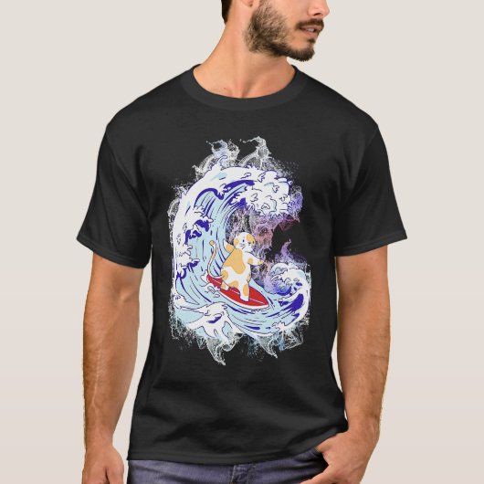 Watersplasher Surfende Kat T-shirt (Voorkant)