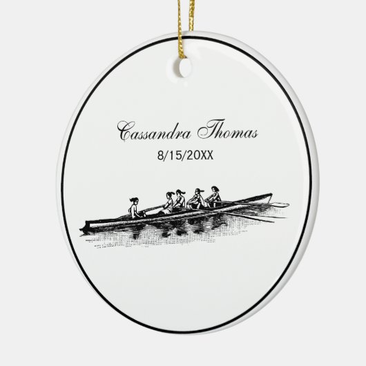 Watersport door roeiroeiroeiers voor vrouwen keramisch ornament (Links)