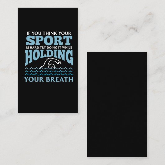 Watersport Hobby Swimmer zwemmen Visitekaartje (Voorkant / Achterkant)