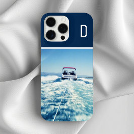 Watersport Verticale Foto Monogrammed Marine Blauw iPhone 16 Pro Max Hoesje