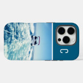 Watersport Verticale Foto Monogrammed Ocean Blue Case-Mate iPhone Case (Achterkant (horizontaal))