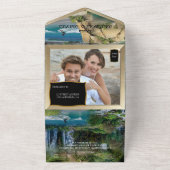 Watersportactiviteiten alles in één trouwkaart all in one uitnodiging (Buitenkant)