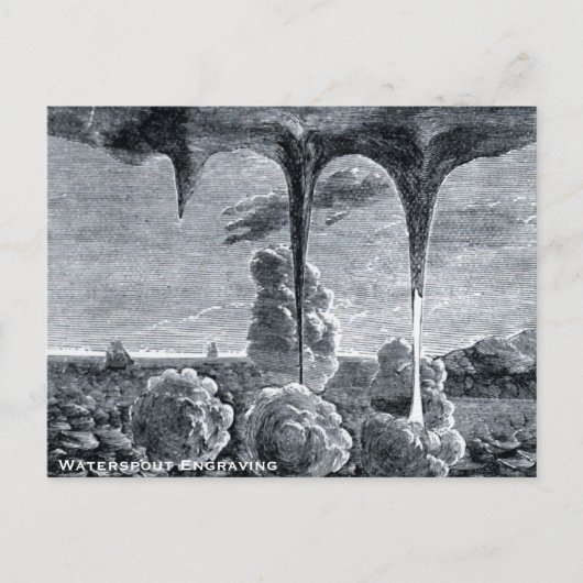 Waterspout Engraving Briefkaart (Voorkant)