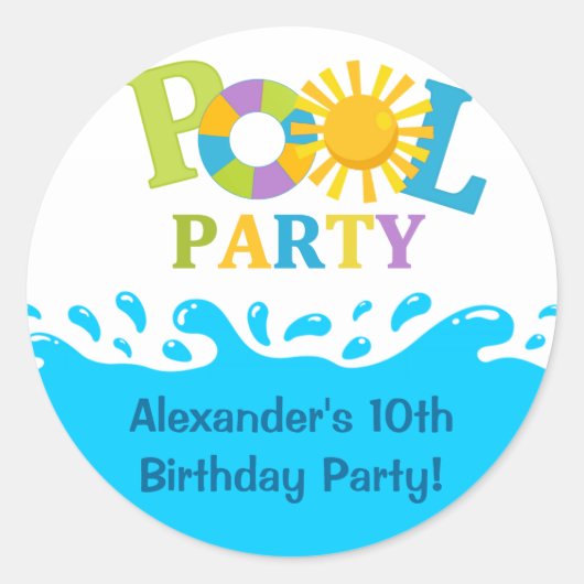 Waterspuitenpoel Birthday Sticker (Voorkant)