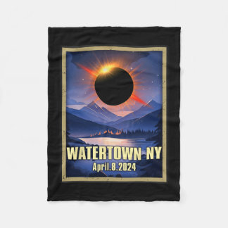  Waterstad NY Totale Zonsverduistering 2024 Fleece Deken