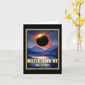 Waterstad NY Totale Zonsverduistering 2024 Kaart (Gele Bloem)