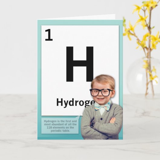 Waterstof 1e verjaardag - Wenskaart Kaart (Gele Bloem)