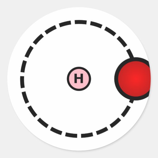 Waterstof Atom Ronde Sticker (Voorkant)