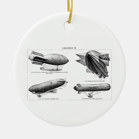  waterstof blimps Zeppelins Balloons Retro Keramisch Ornament (Voorkant)