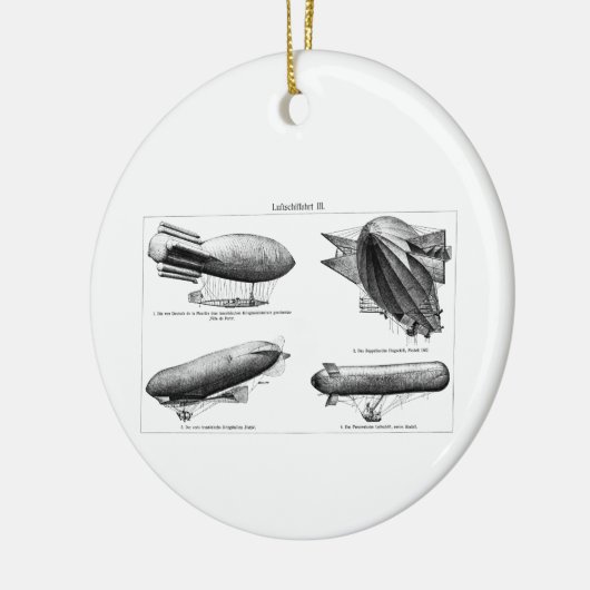  waterstof blimps Zeppelins Balloons Retro Keramisch Ornament (Links)