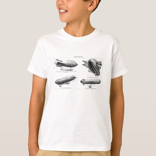  waterstof blimps Zeppelins Balloons Retro T-shirt (Voorkant)