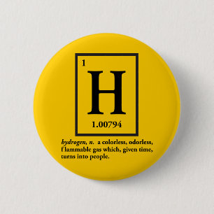 waterstof - een gas dat mensen raakt ronde button 5,7 cm
