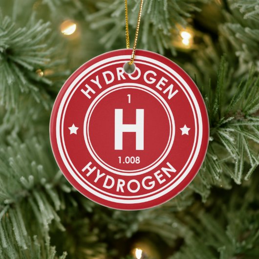Waterstof Element Rood Keramiek Ornament (Boom)