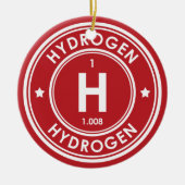 Waterstof Element Rood Keramiek Ornament (Voorkant)