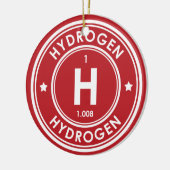 Waterstof Element Rood Keramiek Ornament (Links)