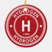 Waterstof Element Rood Keramiek Ornament (Achterkant)