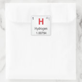 Waterstof individueel element van het periodiek sy vierkante sticker (Tas)