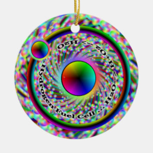 Waterstofcel- en vredesspiraal keramisch ornament