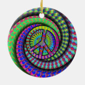 Waterstofcel- en vredesspiraal keramisch ornament (Achterkant)